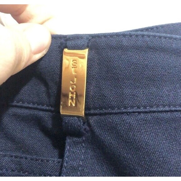 St. John Vintage Designer Navy Blue High Rise Pants Size 10 - Picture 4 of 8